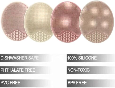 PandaEar Baby Cradle Cap Brush, Silicone Baby Bath Brush Massage Brush Set for Dry Skin, Cradle Cap, and Eczema, 4 Pack (Blue) in Saudi Arabia
