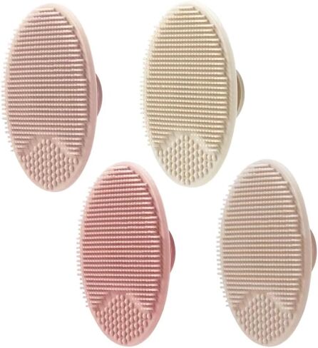PandaEar Baby Cradle Cap Brush, Silicone Baby Bath Brush Massage Brush Set for Dry Skin, Cradle Cap, and Eczema, 4 Pack (Blue) in Saudi Arabia