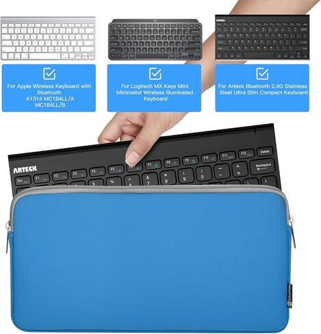 حافظة لوحة مفاتيح من النيوبرين للوحة مفاتيح Apple MC184LL/B اللاسلكية بلوتوث، حافظة لوحة مفاتيح واقية مع سحاب للوحة المفاتيح اللاسلكية الصغيرة، أسود in Saudi Arabia