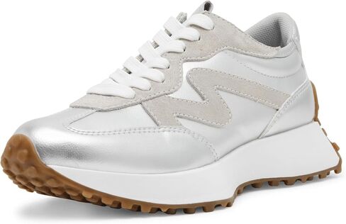 Steve Madden Women's Campo Sneaker, Silver, 11 in Saudi Arabia