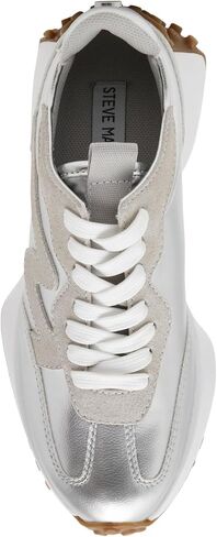 Steve Madden Women's Campo Sneaker, Silver, 11 in Saudi Arabia