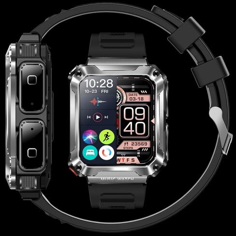 Smart Watch with Earbuds, 1.52-inch AMDLED Screen, 8763EW Chip, Sport Watch, Bluetooth Message Notification, Answer/Dial Calls, Spanish Language Support in Saudi Arabia