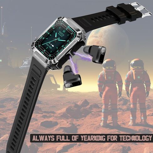 Smart Watch with Earbuds, 1.52-inch AMDLED Screen, 8763EW Chip, Sport Watch, Bluetooth Message Notification, Answer/Dial Calls, Spanish Language Support in Saudi Arabia