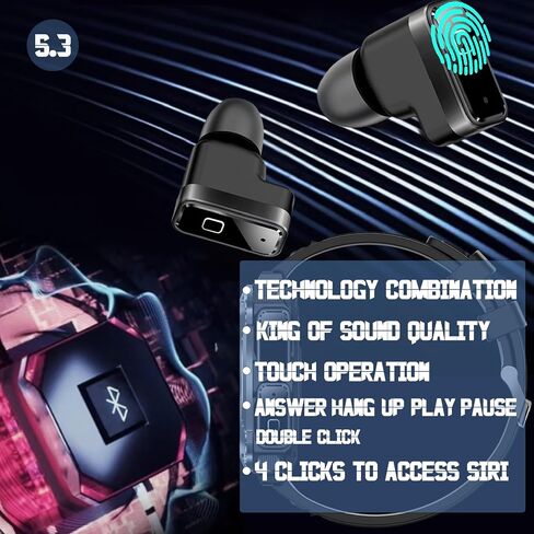 Smart Watch with Earbuds, 1.52-inch AMDLED Screen, 8763EW Chip, Sport Watch, Bluetooth Message Notification, Answer/Dial Calls, Spanish Language Support in Saudi Arabia
