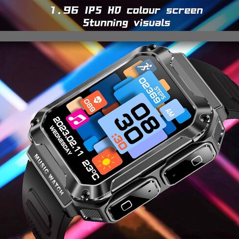 Smart Watch with Earbuds, 1.52-inch AMDLED Screen, 8763EW Chip, Sport Watch, Bluetooth Message Notification, Answer/Dial Calls, Spanish Language Support in Saudi Arabia