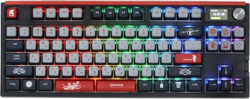 Glacier Skyloong GK87 Pro Youth TKL Layout لاسلكي/سلكي قابل للفصل USB-C لوحة مفاتيح ميكانيكية قابلة للتبديل السريع مع شاشة عرض صغيرة ومقبض، شريط مساحة منفصل متوافق (عالم) in Kuwait