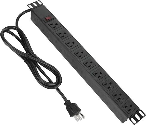PDU Rack Mount Power Strips with Surge Protector, 8 Outlet 1U Power Strip, 19'' Server Rack Power Strip, RackMount Power Strip for Network Rack, 15A 125V 1875W, 10FT 14AWG Cord, Heavy Duty in Saudi Arabia