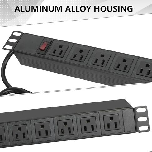 PDU Rack Mount Power Strips with Surge Protector, 8 Outlet 1U Power Strip, 19'' Server Rack Power Strip, RackMount Power Strip for Network Rack, 15A 125V 1875W, 10FT 14AWG Cord, Heavy Duty in Saudi Arabia