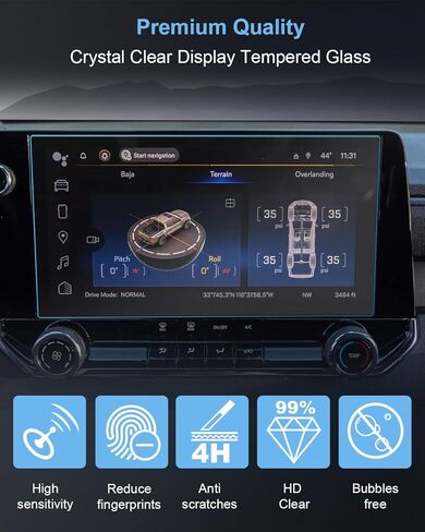 واقي شاشة سيارة مقاس 11.3 بوصة 【عبوة من قطعتين】 لعام 2023 2024 تشيفي شيفروليه كولورادو (WT، LT، Trail Boss) ملحقات نظام تحديد المواقع العالمي (GPS) لشاشة اللمس نانو - فيلم حماية نانو - شفاف عالي الدقة in Kuwait