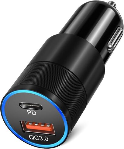 USB C Car Charger,Bangfun 36W Dual Port 12V Car Charger USB C Cigarette Lighter Adapter Fast Charging Car Phone Charger Plug for iPhone 15 14 13 12 11 Pro Max, Galaxy S24 S23 S22 S21(Black, A+C) in Saudi Arabia