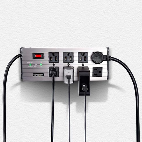 StarTech.com 4-Outlet Industrial Power Strip 125V/15A, EMI/RFI Isolation, Mountable PDU, 8ft/2.4m Power Cord, NEMA 5-15P/R in Saudi Arabia