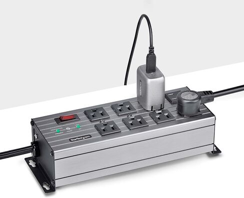 StarTech.com 4-Outlet Industrial Power Strip 125V/15A, EMI/RFI Isolation, Mountable PDU, 8ft/2.4m Power Cord, NEMA 5-15P/R in Saudi Arabia