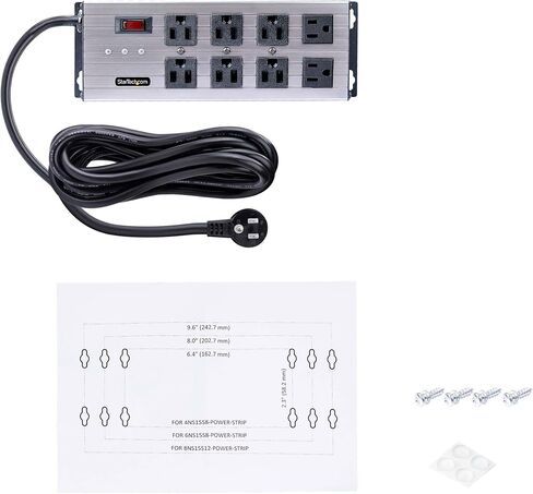StarTech.com 4-Outlet Industrial Power Strip 125V/15A, EMI/RFI Isolation, Mountable PDU, 8ft/2.4m Power Cord, NEMA 5-15P/R in Saudi Arabia