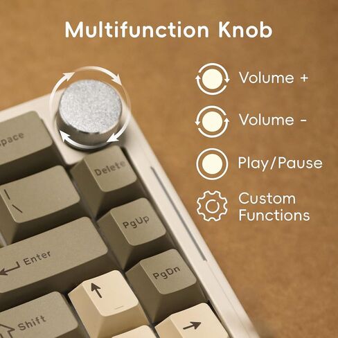 Ajazz AKS068 Pro 68 مفتاحًا Alice-Layout VIA لوحة مفاتيح ميكانيكية قابلة للبرمجة، BT5.1/2.4 جيجا هرتز/Type-C وضع ثلاثي، مع مقبض معدني، بطارية 3000 مللي أمبير في الساعة، مصابيح خلفية RGB لجهاز Mac/Win (أخضر) in Kuwait