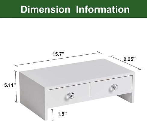Monitor Stand Riser with Drawers, Computer Monitor Stand, Desktop Organizer Stand for Laptop, PC, Office Supplies,White Painted Finsh in Saudi Arabia