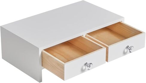 Monitor Stand Riser with Drawers, Computer Monitor Stand, Desktop Organizer Stand for Laptop, PC, Office Supplies,White Painted Finsh in Saudi Arabia