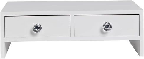 Monitor Stand Riser with Drawers, Computer Monitor Stand, Desktop Organizer Stand for Laptop, PC, Office Supplies,White Painted Finsh in Saudi Arabia