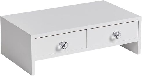 Monitor Stand Riser with Drawers, Computer Monitor Stand, Desktop Organizer Stand for Laptop, PC, Office Supplies,White Painted Finsh in Saudi Arabia