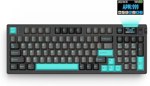 75 Gasket Mechanical Keyboard with Flippable 1.14’’ TFT Screen | Five-Layer Padding & Knob RGB Hot Swap Custom Keyboard for Win/Mac Up to 5 Device in Saudi Arabia