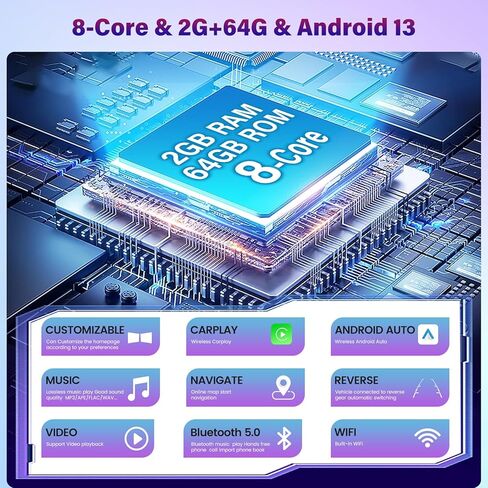 [8-Core 2+64G] راديو Android 13 لسيارة Toyota Tacoma 2005-2013 - شاشة لمس IPS 9 بوصة صوت DSP - تشغيل لاسلكي وAndroid Auto، WiFi، 32EQ، 59 UI، صفحة رئيسية مخصصة + كاميرا احتياطية AHD in Saudi Arabia
