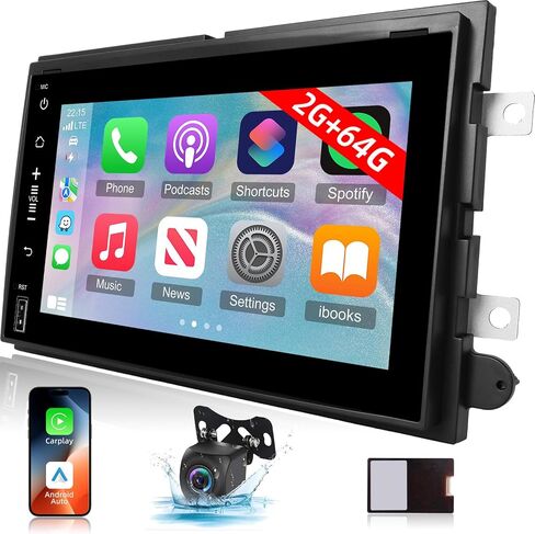 راديو سيارة Android 13 لسيارة Ford F150/F250/350/Edge/Fusion/Mustang/Focus/Explorer/Expedition - لاسلكي وسلكي Apple Carplay/Android Auto، ذاكرة الوصول العشوائي 2 جيجابايت + ذاكرة تخزين داخلية 64 جيجابايت، التوصيل والتشغيل + كاميرا احتياطية AHD in Saudi Arabia