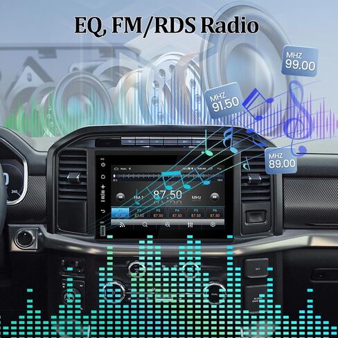 راديو سيارة Android 13 لسيارة Ford F150/F250/350/Edge/Fusion/Mustang/Focus/Explorer/Expedition - لاسلكي وسلكي Apple Carplay/Android Auto، ذاكرة الوصول العشوائي 2 جيجابايت + ذاكرة تخزين داخلية 64 جيجابايت، التوصيل والتشغيل + كاميرا احتياطية AHD in Saudi Arabia