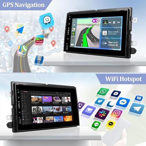 راديو سيارة Android 13 لسيارة Ford F150/F250/350/Edge/Fusion/Mustang/Focus/Explorer/Expedition - لاسلكي وسلكي Apple Carplay/Android Auto، ذاكرة الوصول العشوائي 2 جيجابايت + ذاكرة تخزين داخلية 64 جيجابايت، التوصيل والتشغيل + كاميرا احتياطية AHD in Saudi Arabia