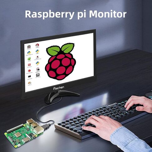 شاشة صغيرة محمولة 13.3 بوصة 1366 × 768 شاشة كمبيوتر صغيرة مع مدخل HDMI VGA AV BNC USB للكمبيوتر المحمول PS4 Xbox Ras Pi LED شاشة كمبيوتر، مكبر صوت مدمج، شاشة مطبخ، قابلة للتركيب in Kuwait