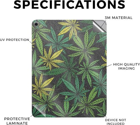 Carbon Fiber Tablet Skin Compatible with Apple iPad Air 11 (M2) 2024 - Cannabis Culture - Premium 3M Vinyl Protective Wrap Decal Cover - Easy to Apply | Crafted in The USA by MightySkins in Saudi Arabia