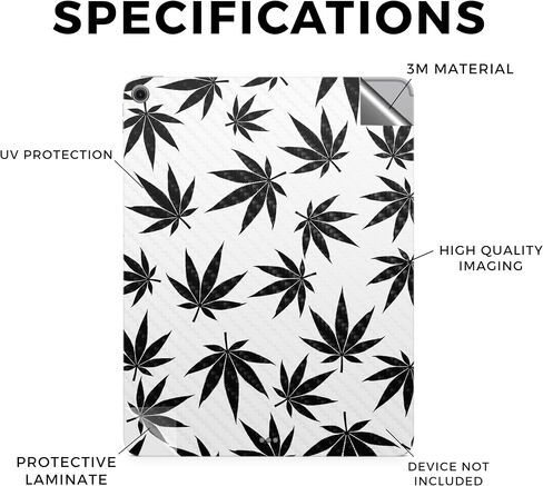Carbon Fiber Tablet Skin Compatible with Apple iPad Air 11 (M2) 2024 - Cannabis Culture - Premium 3M Vinyl Protective Wrap Decal Cover - Easy to Apply | Crafted in The USA by MightySkins in Saudi Arabia