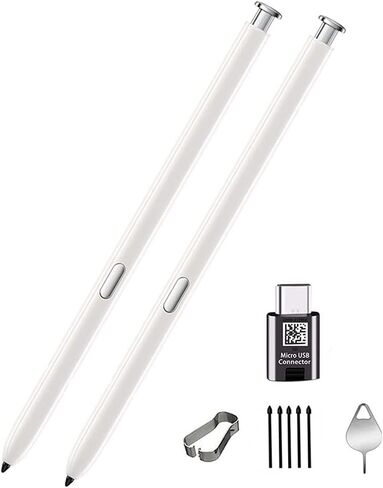 2PCS Galaxy Note 20 Stylus Pen Replacement for Galaxy Note 20 Note 20 Ultra 5G (Without Bluetooth) Stylus Touch S Pen Wite Type-c Adapter+Tips/Nibs+Eject Pin (Black) in Saudi Arabia
