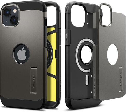 حافظة Spigen Tough Armor MagFit مصممة لهاتف iPhone 14 (2022) [مسند] [حماية من الدرجة العسكرية] متوافقة مع MagSafe - أسود in Saudi Arabia