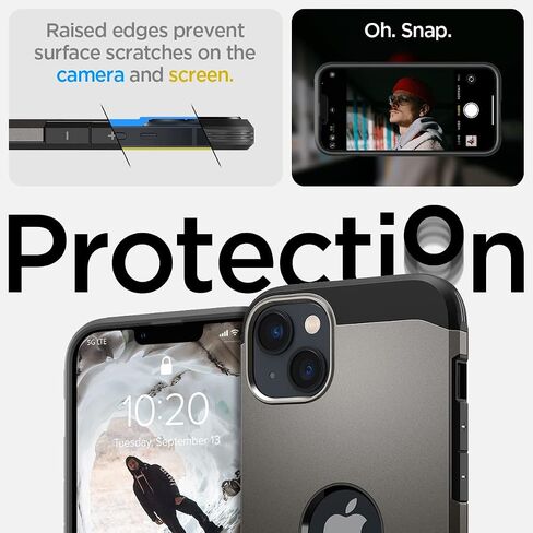 حافظة Spigen Tough Armor MagFit مصممة لهاتف iPhone 14 (2022) [مسند] [حماية من الدرجة العسكرية] متوافقة مع MagSafe - أسود in Saudi Arabia