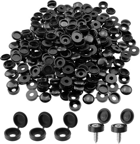 Coshar 150 Pieces Plastic Screw Caps Hinged Screw Cover Caps Fold Screw Snap Covers Washer Flip Tops Screw Cover caps(M4, White) in Saudi Arabia