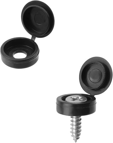 Coshar 150 Pieces Plastic Screw Caps Hinged Screw Cover Caps Fold Screw Snap Covers Washer Flip Tops Screw Cover caps(M4, White) in Saudi Arabia