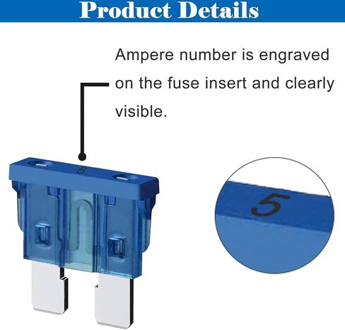 5 قطعة 14AWG فيوز حامل مضمنة ATC/ATO 32 فولت السيارات، مع 50 قطعة منصهر شفرة السيارة القياسي (1A 2A 3A 4A 5A 7.5A 10A 15A 20A 30A) in Kuwait
