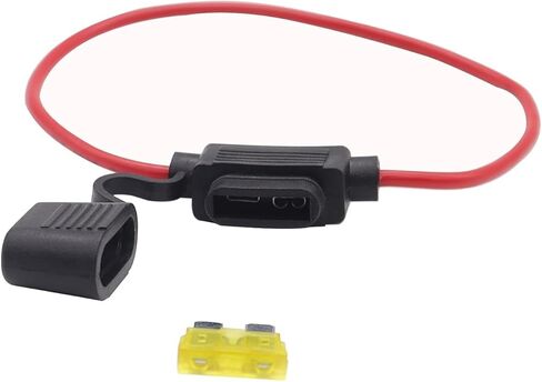 5 قطعة 14AWG فيوز حامل مضمنة ATC/ATO 32 فولت السيارات، مع 50 قطعة منصهر شفرة السيارة القياسي (1A 2A 3A 4A 5A 7.5A 10A 15A 20A 30A) in Kuwait