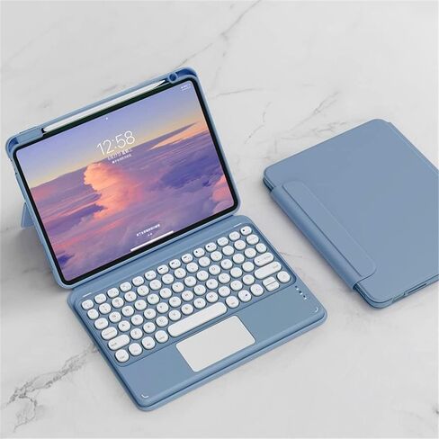 iPad 9 8 7 iPad 10.2'' 9th 8th 7th Gen/ Air3 Pro10.5'' حافظة لوحة المفاتيح لوحة اللمس لوحة اللمس الأفقية/الرأسية مسند مغناطيسي قابل للفصل BT غطاء خلفي شفاف (iPad10.2''/10.5''، أخضر داكن) in Saudi Arabia