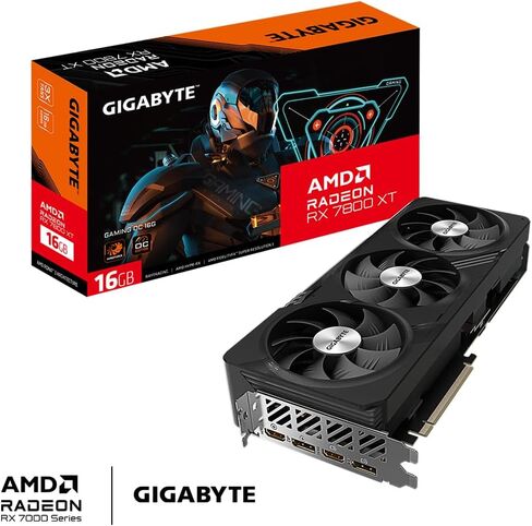 بطاقة رسومات Gigabyte Radeon RX 7800 XT Gaming OC بسعة 16 جيجابايت - 16 جيجابايت GDDR6 256 بت، نظام تبريد Windforce، لوحة خلفية معدنية، DP 2.1، HDMI 2.1، AMD RDNA 3 Architecture، GV-R78XTGAMING OC-16GD in Saudi Arabia
