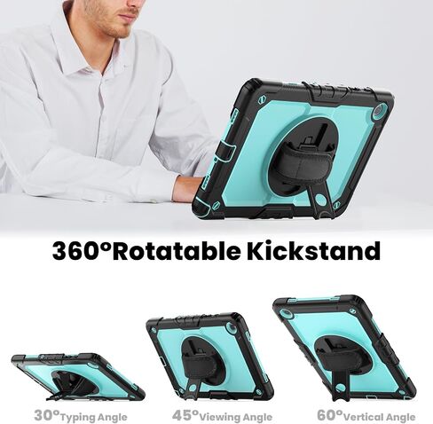 Case for Samsung Galaxy Tab A9+/A9 Plus 5G Tablet 11'' with Screen Protector, 360 Rotating Hand Strap & Stand, Protective Case for Galaxy Tab A9 Plus/ A9+ 11'' SM-X210/X216/X218 (Black) in Saudi Arabia