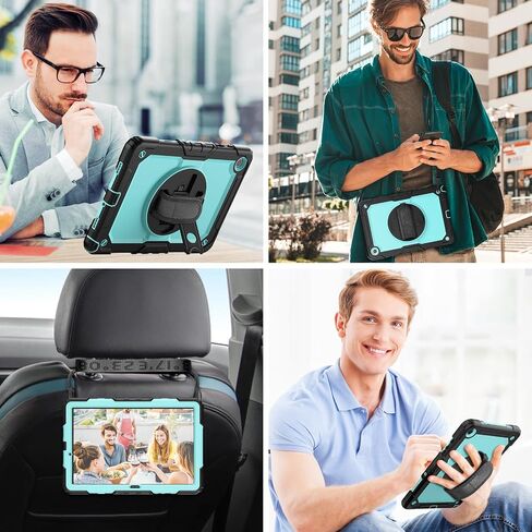 Case for Samsung Galaxy Tab A9+/A9 Plus 5G Tablet 11'' with Screen Protector, 360 Rotating Hand Strap & Stand, Protective Case for Galaxy Tab A9 Plus/ A9+ 11'' SM-X210/X216/X218 (Black) in Saudi Arabia