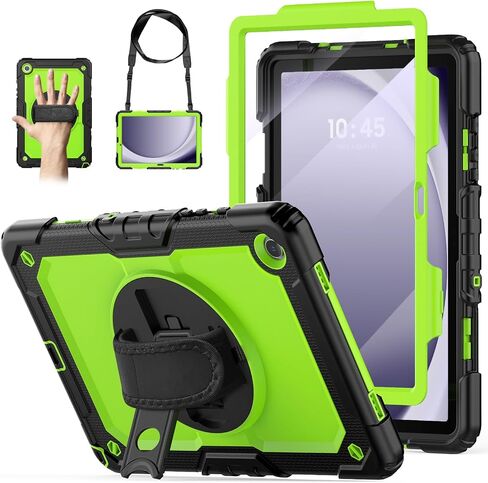 Case for Samsung Galaxy Tab A9+/A9 Plus 5G Tablet 11'' with Screen Protector, 360 Rotating Hand Strap & Stand, Protective Case for Galaxy Tab A9 Plus/ A9+ 11'' SM-X210/X216/X218 (Black) in Saudi Arabia