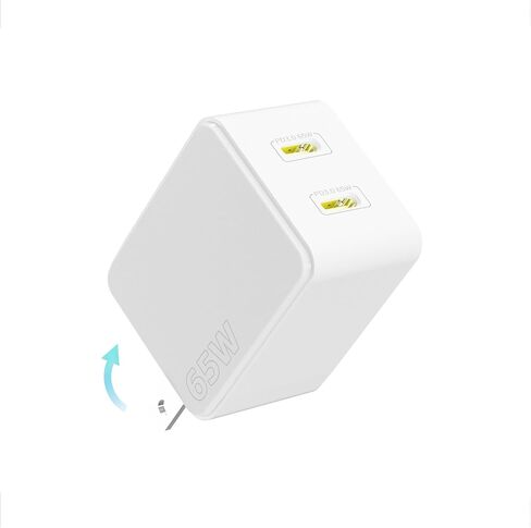 65W USB C Wall Charger, Fast Travel Charger, PD3.0 GaN III Charger with Foldable Plug, Compatible with iPhone 15 Pro/14 Pro Max/13/12, iPad Pro, MacBook Pro, Galaxy S23 Ultra/S22 and More in Kuwait
