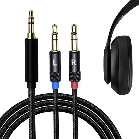 okcsc Upgrade Replacement Cable 4.4MM for Hifiman Sundara/ANANDA-BTHE4XX/HE-400i/560/OneOdio Pro-10 Headphone Gold-Plated Dual 3.5mm Jack Male Cable for Sony NW-ZX300A/ZX505WM1Z/FiiO M11 Plus 4.3ft in Saudi Arabia