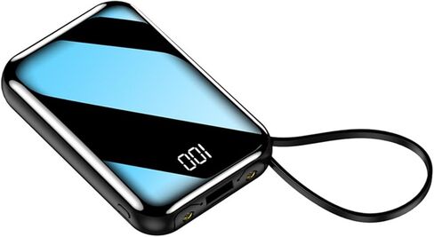 Portable Charger 20000 mAh Power Bank PD 20W Fast Charging Portable Charger LED Mirror Display Screen Slim Portable Phone Charger for iPhone 15/14/13 Pro iPad AirPods 432 Black in Saudi Arabia