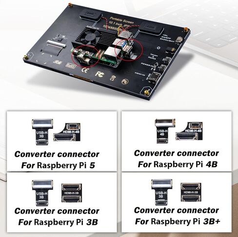 شاشة GeeekPi تعمل باللمس سعوية 7 بوصة لـ Raspberry Pi، شاشة HDMI IPS 1024X600 LCD مع مكبر صوت مزدوج لـ Raspberry Pi 5/4B/3B+/3B/B+، مع فتحة تثبيت لتثبيت لوحة Raspberry Pi in Kuwait