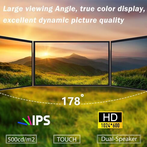 شاشة GeeekPi تعمل باللمس سعوية 7 بوصة لـ Raspberry Pi، شاشة HDMI IPS 1024X600 LCD مع مكبر صوت مزدوج لـ Raspberry Pi 5/4B/3B+/3B/B+، مع فتحة تثبيت لتثبيت لوحة Raspberry Pi in Kuwait