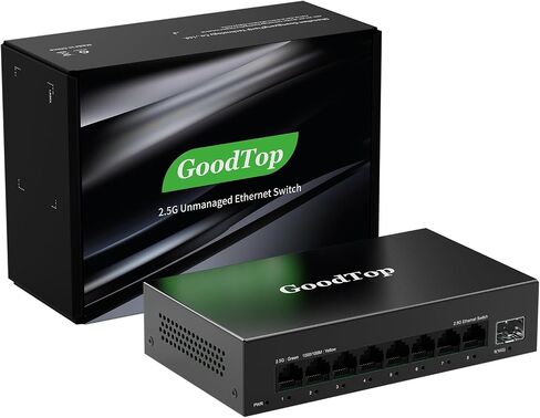 محول إيثرنت غير مُدار بـ 4 منافذ بسرعة 2.5 جيجابت مع 2 × 10 جيجا SFP+، ومنفذ 4 × 2.5 جيجا بايت Base-T متوافق مع 10/100/1000 ميجابت في الثانية، وسعة تحويل 60 جيجابت في الثانية، ومحول شبكة إعداد Homelab متعدد جيجابت بدون مروحة معدنية in Kuwait