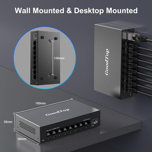 محول إيثرنت غير مُدار بـ 4 منافذ بسرعة 2.5 جيجابت مع 2 × 10 جيجا SFP+، ومنفذ 4 × 2.5 جيجا بايت Base-T متوافق مع 10/100/1000 ميجابت في الثانية، وسعة تحويل 60 جيجابت في الثانية، ومحول شبكة إعداد Homelab متعدد جيجابت بدون مروحة معدنية in Kuwait