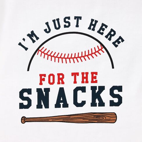 GLIGLITTR Baseball Shirt for Toddler Boys Girls I'm Just Here for the Snacks Funny Tshirt Kids Short Sleeve Summer Tee Tops in Saudi Arabia